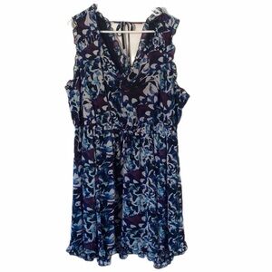 Torrid Blue and Purple Floral Mini Dress